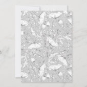 Wildblumen Stift Sketch Elegantes Hochzeitssemble Einladung (Rückseite)