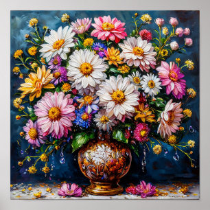 🌼 Wildblumen Stillleben Elegant Botanisch Floral Poster
