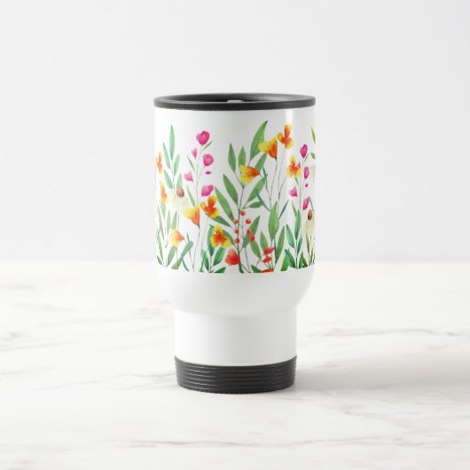 Wildblumen Sublimierung-23439 Reisebecher (Mittel)