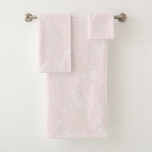 Wildblumen Summer Soft Pink Daisy Muster Badhandtuch Set (Insitu)