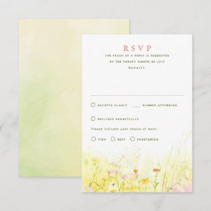 Wildblumen Summer Wedding RSVP Cards Karte