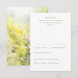 Wildblumen Summer Wedding RSVP Cards Karte