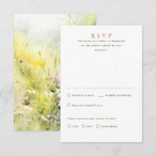 Wildblumen Summer Wedding RSVP Cards Karte