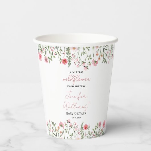 Wildblumen Sun Blume Mädchen Duschpapiertasse Pappbecher (Rückseite)