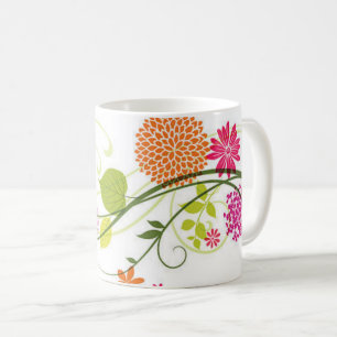 Wildblumen Tasse Designs, Aquarellblume Tasse W