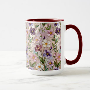 Wildblumen-Tasse Farbige Blumen Botanischer Kaffee Tasse
