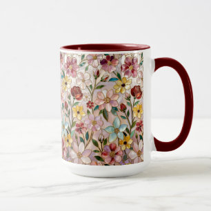 Wildblumen-Tasse Farbige Blumen Botanischer Kaffee Tasse