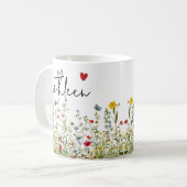 Wildblumen Tasse, Geburtstag & Bridal-Geschenk Kaffeetasse (Vorderseite Links)