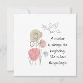 Wildblumen tauchen Beige Rosa Aquamarine Mütter Ta (Vorderseite)