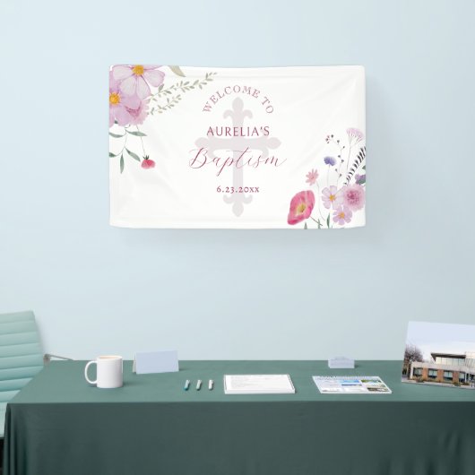 Wildblumen Taufe Banner (Messe)