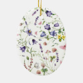 Wildblumen Taufe Boho Chic Keramik Ornament (Hinten)