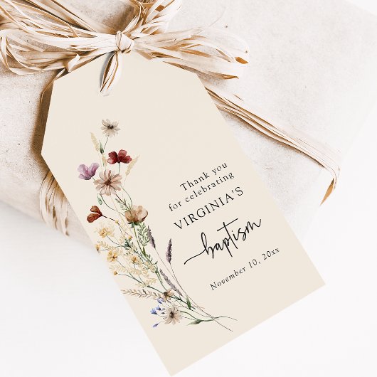 Wildblumen-Taufe Geschenkanhänger