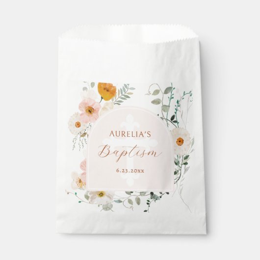 Wildblumen Taufe Geschenktütchen (Vorderseite)