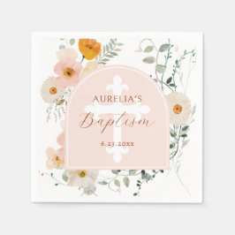 Wildblumen Taufe Serviette