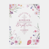 Wildblumen Taufe willkommen Acrylschild (Vorderseite)