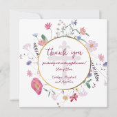 Wildblumen Taufen Dank Karte (Vorderseite)