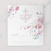 Wildblumen Taufen Klappte Platzkarte (Außenseite Aufgefaltet)