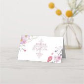 Wildblumen Taufen Klappte Platzkarte (Rückseite)