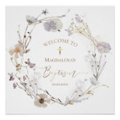 Wildblumen Taufzeichen Poster (Vorderseite)