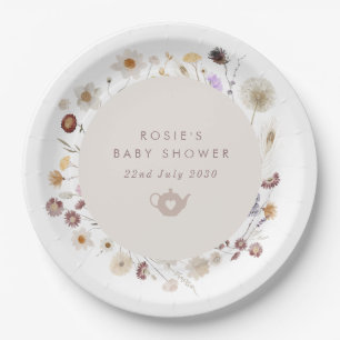 Wildblumen-Teeparty-Baby-Party Pappteller
