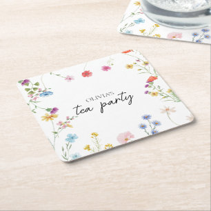 Wildblumen-Teeparty-Junggesellinnenabschied Rechteckiger Pappuntersetzer