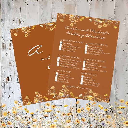 Wildblumen Terracotta Hochzeit