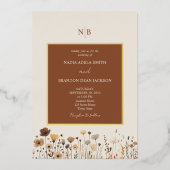 Wildblumen Terracotta Wedding Folieneinladung (Vorderseite)