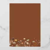 Wildblumen Terracotta Wedding Folieneinladung (Rückseite)