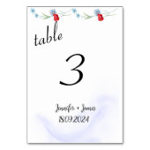 Wildblumen Tischnummer (Vorderseite)