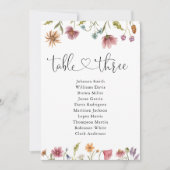 Wildblumen Tischnummer 3 Sitzplan (Vorderseite)