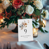 Wildblumen Tischnummer elegante Typografie