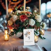 Wildblumen Tischnummer elegante Typografie