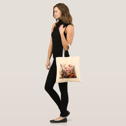 Wildblumen Tote Tasche (Vorderseite (Model))
