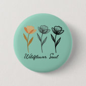 Wildblumen-Trenddesign Button (Vorderseite)