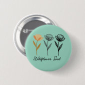 Wildblumen-Trenddesign Button (Vorne & Hinten)