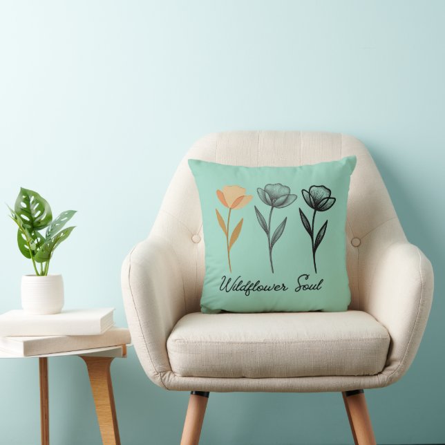Wildblumen-Trenddesign Kissen (Stuhl )