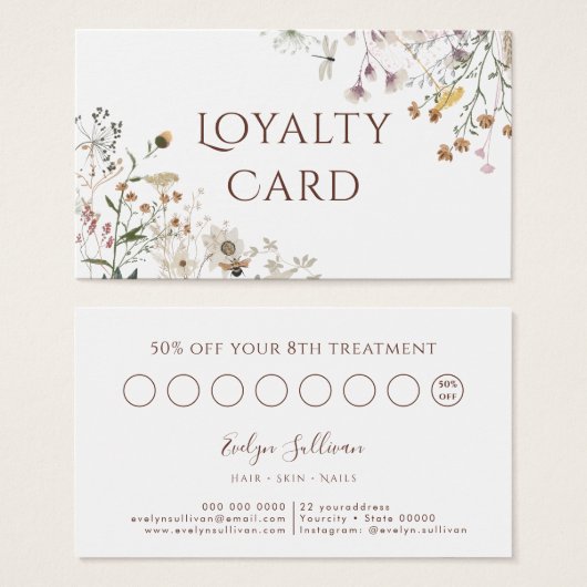 Wildblumen-Treuekarte (Vorne & Hinten)