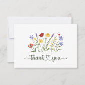 Wildblumen Typografie Hochzeit Dankeskarte (Vorderseite)
