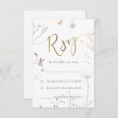 Wildblumen UAWG Hochzeit RSVP Karte (Vorne/Hinten)