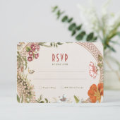 Wildblumen UAWG Wedding Beilage Vintag Einladung (Stehend Vorderseite)