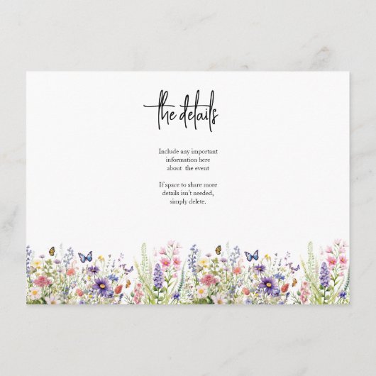 Wildblumen UAWG Wedding QR CODE Details auf der Rü Begleitkarte (Rückseite)