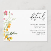 Wildblumen UAWG Wedding QR CODE Details auf der Rü Begleitkarte (Rückseite)