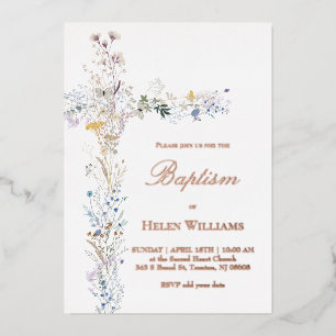 Wildblumen über Taufe Folieneinladung