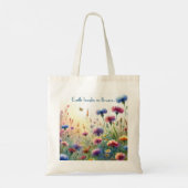 Wildblumen und Angebote Tragetasche (Rückseite)