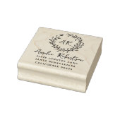 Wildblumen und Beerenmonogramm: Rustikale Anschrif Gummistempel (Stempel)