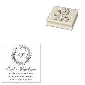 Wildblumen und Beerenmonogramm: Rustikale Anschrif Gummistempel (Stempel)