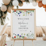 Wildblumen und Begrüßungszeichen Poster<br><div class="desc">Herzlich willkommen in Ihrer Babydusche mit diesem schönen Poster,  das eine Kaskade von Wildblumen und lebhaften Bienen enthält. Fügen Sie den Ehrengast mit dem Namen,  dem Duschdatum und dem persönlichen Willkommenstext unter Verwendung der angegebenen Felder hinzu.</div>