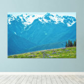 Wildblumen und Berge Leinwanddruck (Insitu (Holzboden))