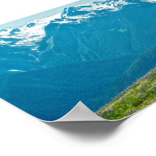 Wildblumen und Berge Poster (Ecke)