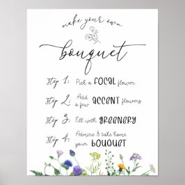 Wildblumen und Bienen-Blume-Bar-Unterschrift Poster